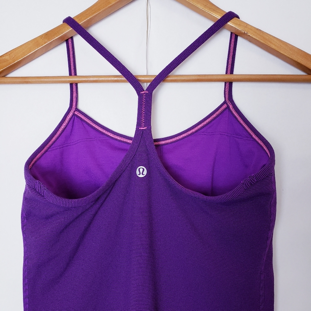 Lululemon Power Y Wee Stripe Violet Black Tank - Picture 2 of 8